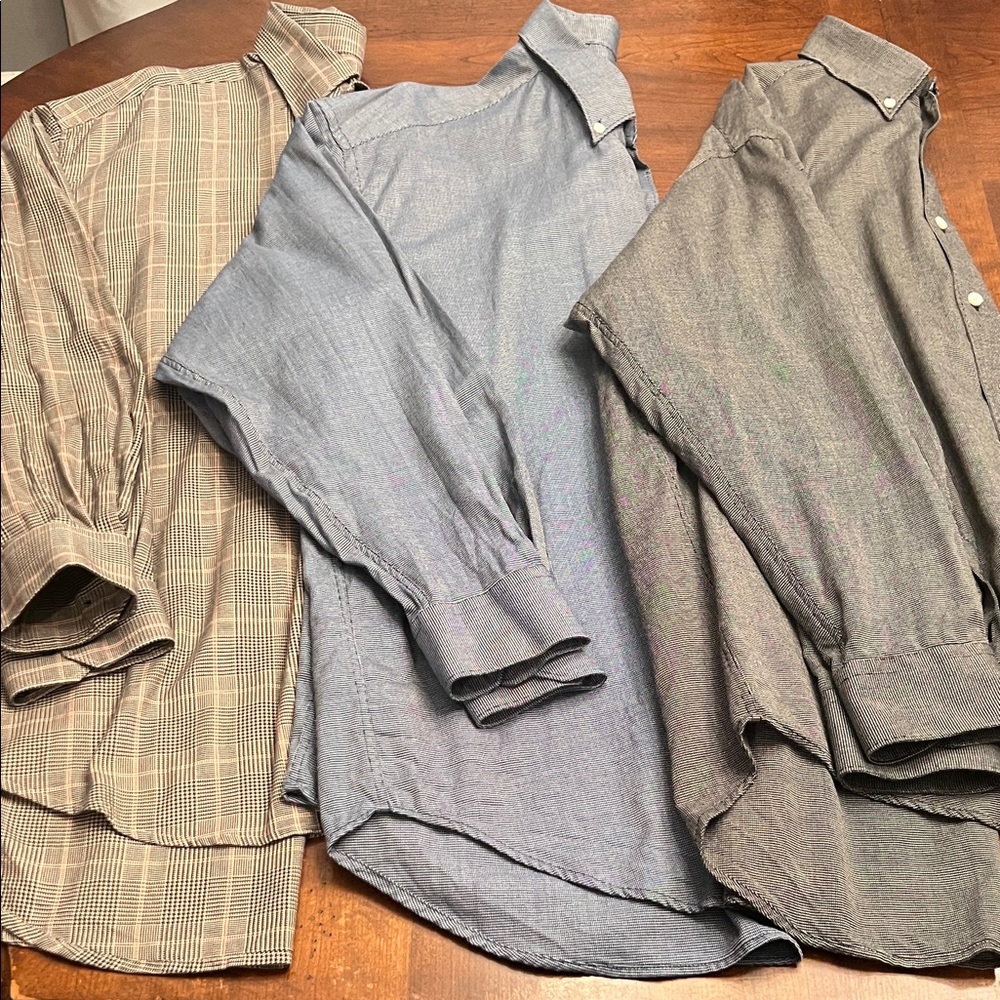 Johnston & Murphy Plaid, Blue, and Gray Dress Shirts